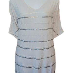 Lane Bryant Size 22/24 3X White Shirt With Sequins